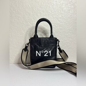 N. 21 Numero Ventuno Small Black Shopper Tote Bag Crossbody